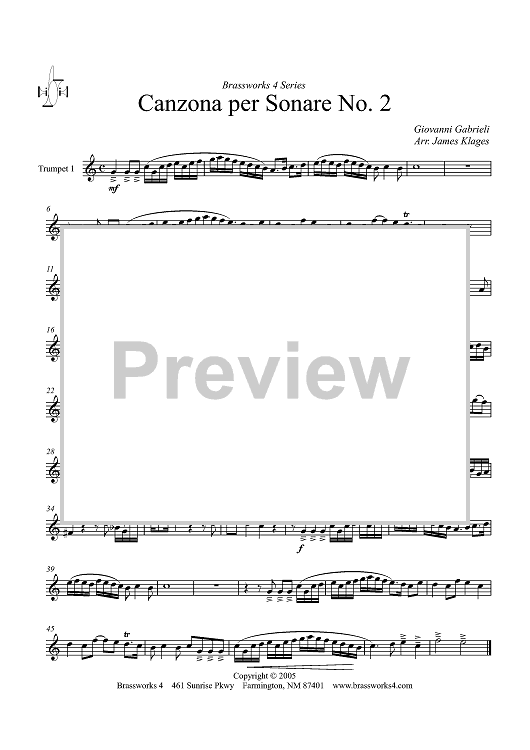 Canzona per Sonare No. 2 - Trumpet 1