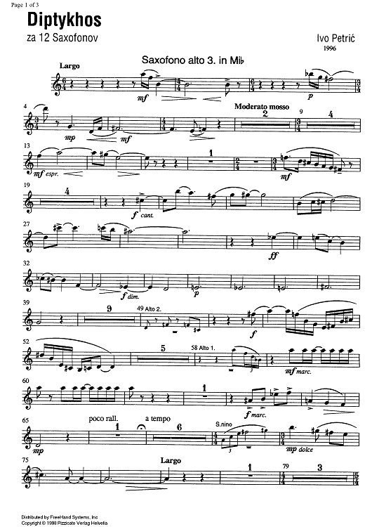 Diptykhos - E-flat Alto Saxophone 3