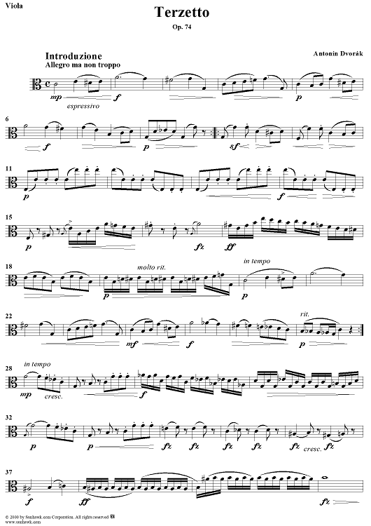 Terzetto in C Major - Viola