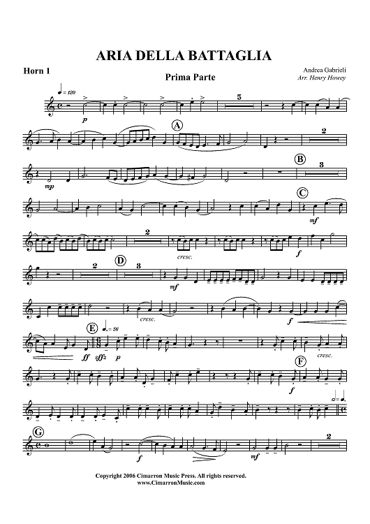 Aria Della Battaglia - Horn 1
