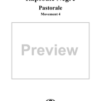 Rapsodie Nègre, IV. Pastorale - Score