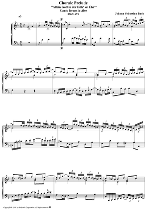 Chorale Prelude, BWV 675: Allein Gott in der Höh' sei Ehr