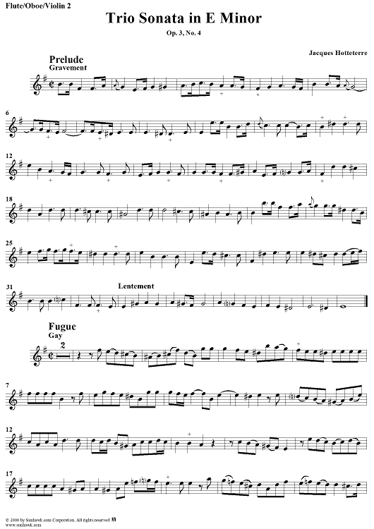 Trio Sonata in E Minor, Op. 3, No. 4 - Flute/Oboe/Violin 2