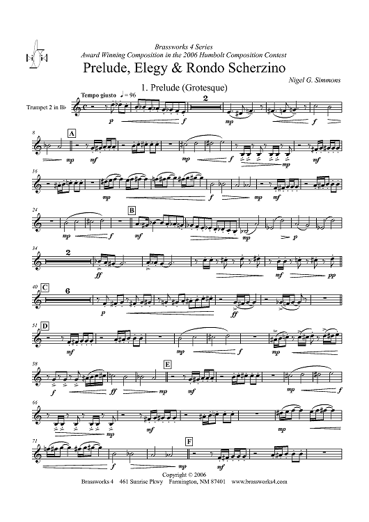 Prelude, Elegy & Rondo Scherzino - Trumpet 2 in B-flat