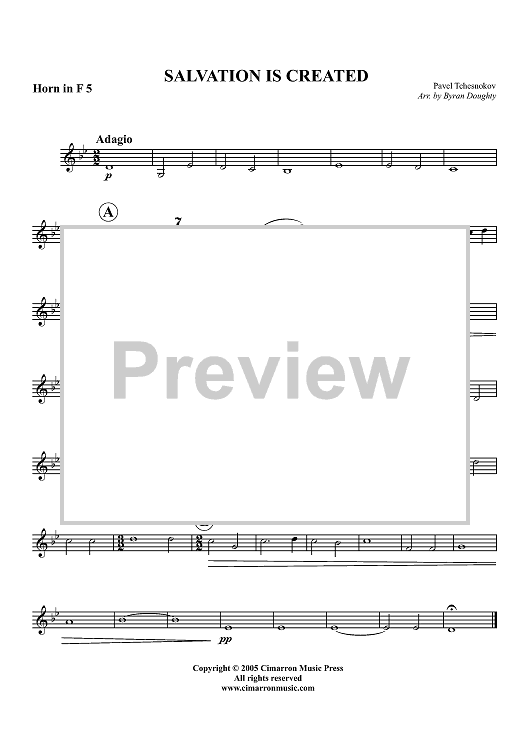 Salvation is Created - Horn 5 in F