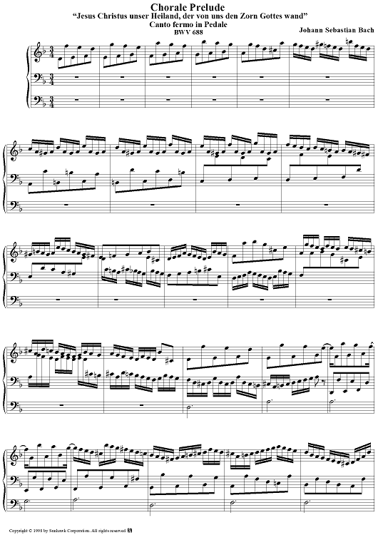 Chorale Prelude, BWV 688: Jesus Christus unser Heiland