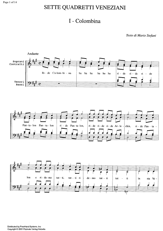 Sette quadretti veneziani - Score
