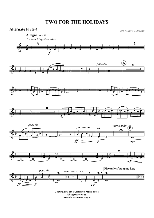 Two for the Holidays - Alternate Flute 4