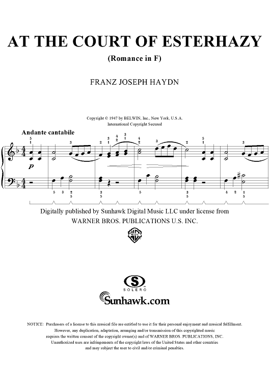 At the Court of Esterhazy (Romance in F)
