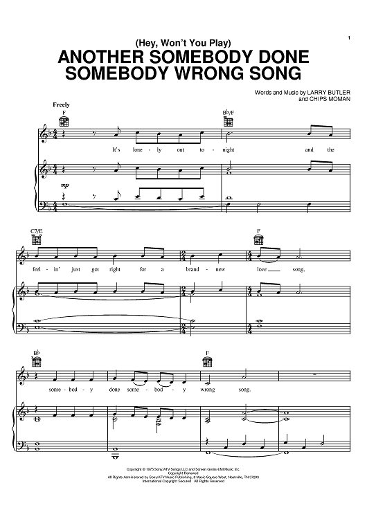 (Hey, Won't You Play) Another Somebody Done Somebody Wrong Song