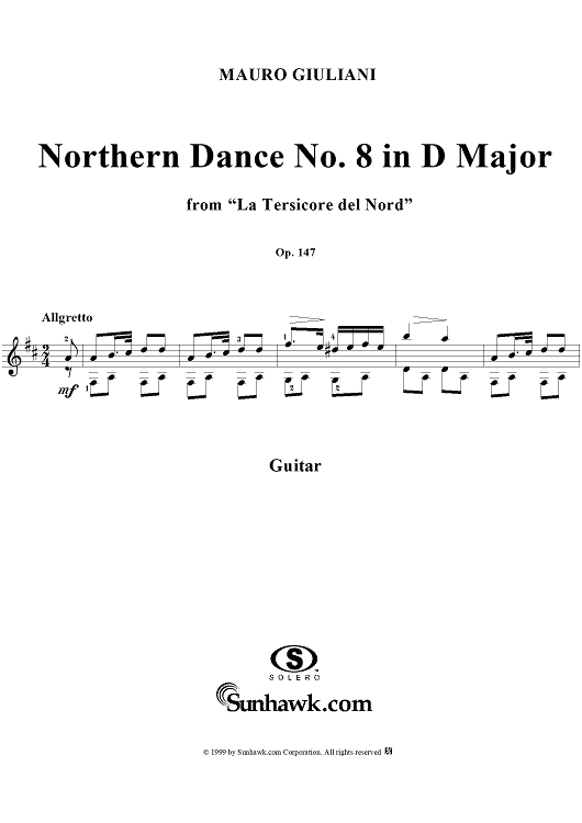 Northern Dance No. 8 in D major - From "La Tersicore del Nord" Op. 147