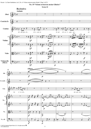 La Finta Giardiniera, Act 2, No. 19 "Schon erstarren meine Glieder" (Aria) - Full Score
