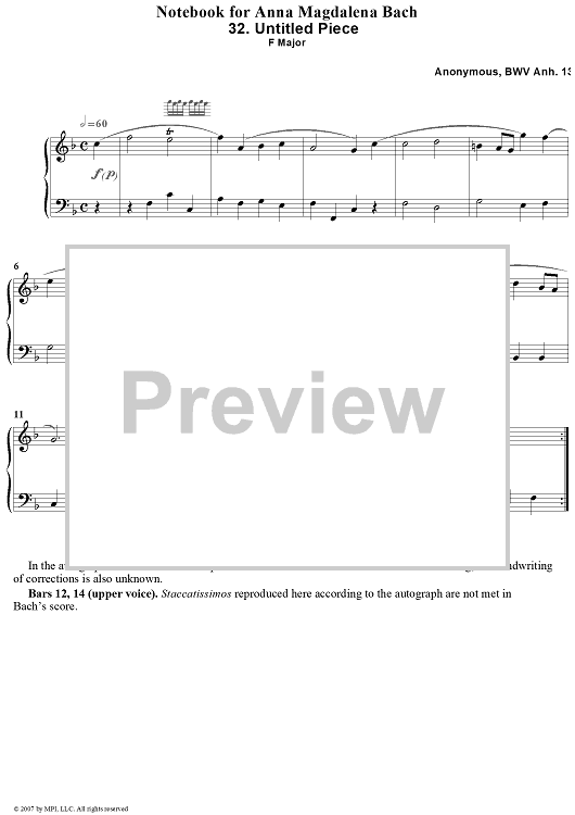 32. Untitled Piece in F Major (anonymous)