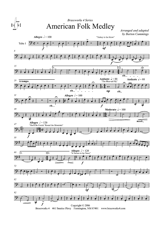 American Folk Medley - Tuba 1