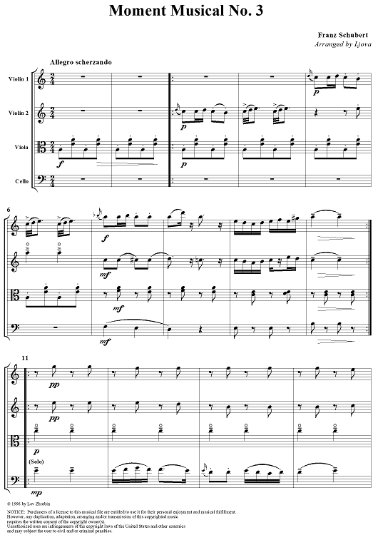 Moment Musical No. 3 - Score