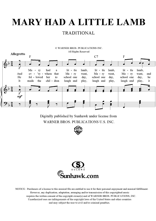 Mary Had a Little Lamb