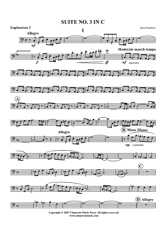 Suite No. 3 in C - Euphonium 2 BC/TC