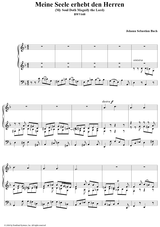 Meine Seele erhebt den Herren, No. 4 from "Schübler's Book", BWV648