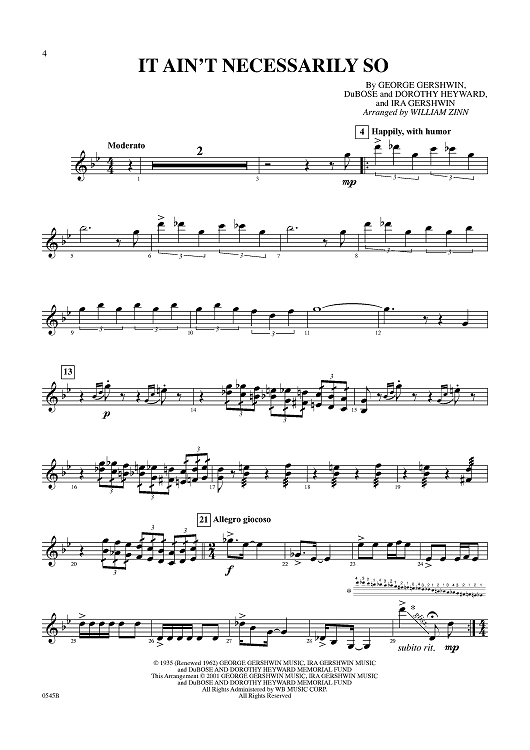 It Ain't Necessarily So - Violin 1