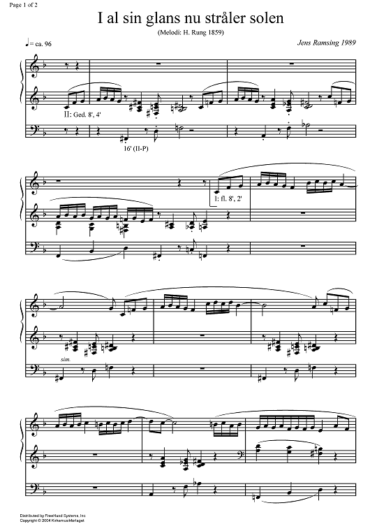 I al sin glas nu stråler solen (Prelude)