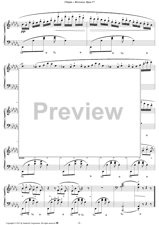 Frédéric Chopin: Berceuse in D-flat major, Op.57 Sheet music for Piano  (Solo)