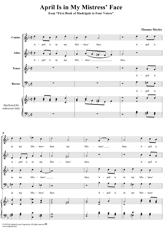 April Is in My Mistress' Face