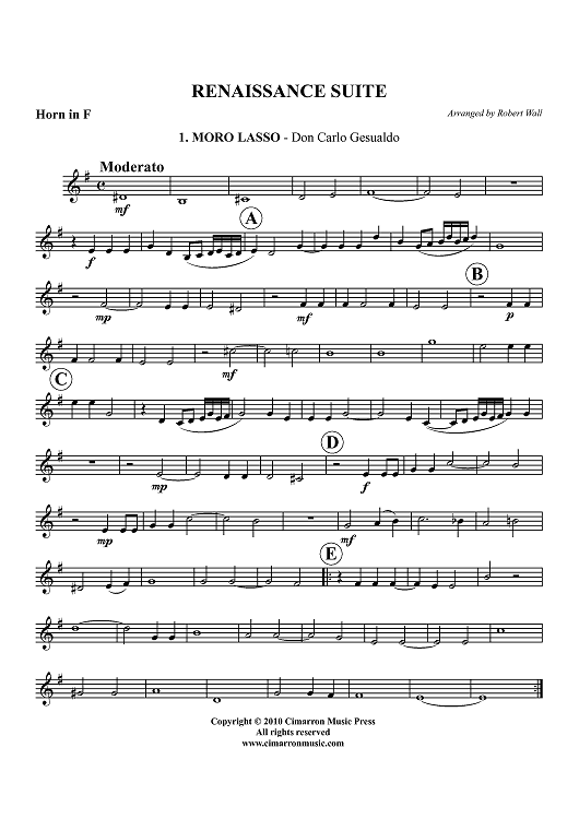 Renaissance Suite - Horn in F