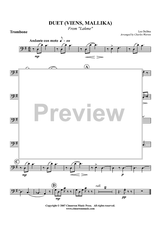 Duet from Lakme - Trombone