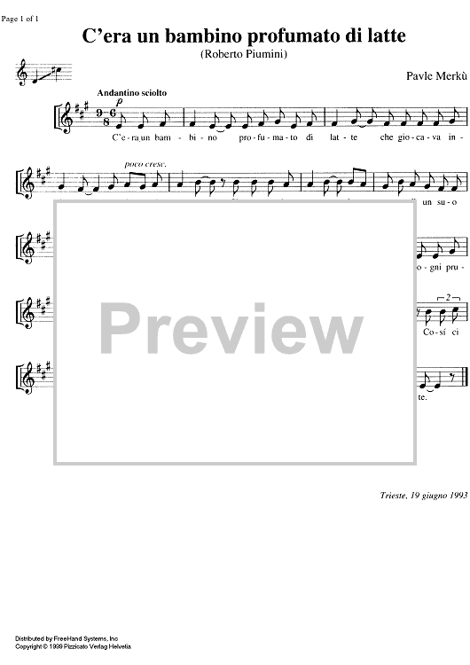 C'era un bambino profumato di latte