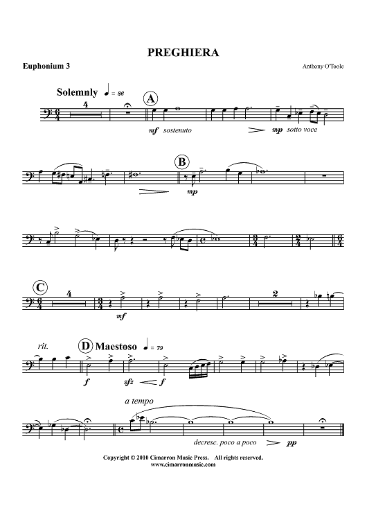 Preghiera - Euphonium 3 BC/TC