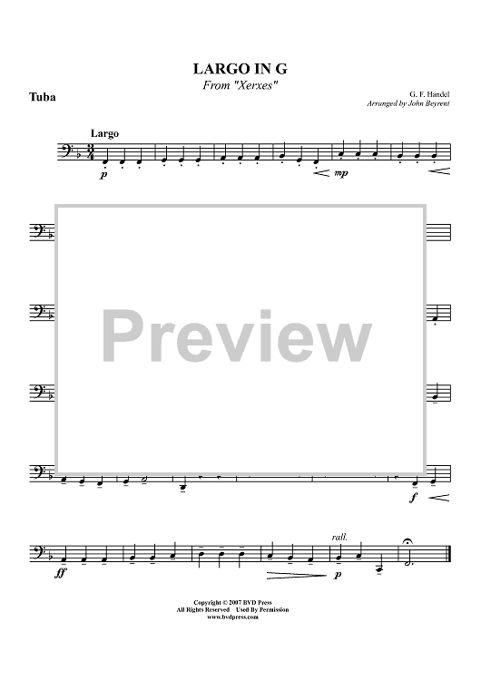 Largo in G from "Xerxes" - Tuba