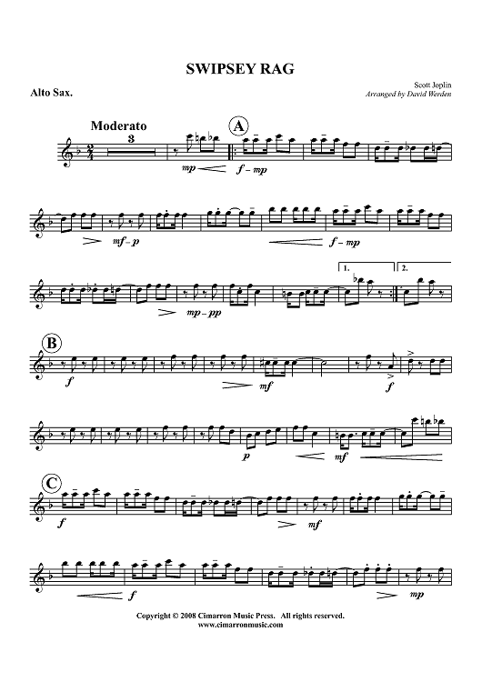 Swipsey Rag - Alto Sax