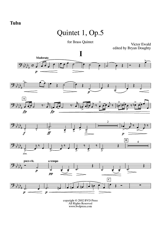 Quintet No. 1, Op. 5 - Tuba