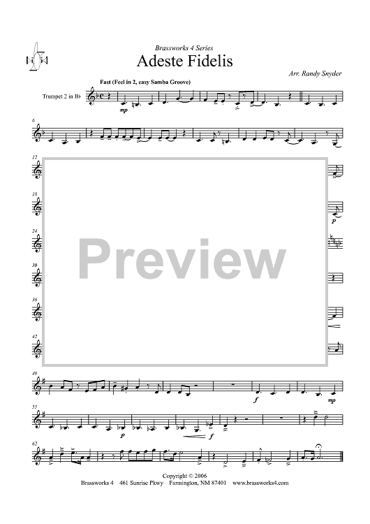 Adeste Fidelis - Trumpet 2 in B-flat