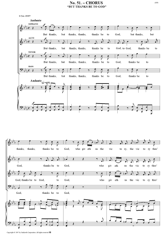 Messiah, no. 51: But thanks be to God - Piano Score
