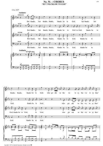 Messiah, no. 51: But thanks be to God - Piano Score