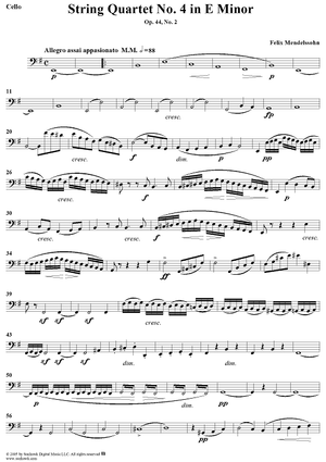 String Quartet No. 4 in E Minor, Op. 44, No. 2 - Cello