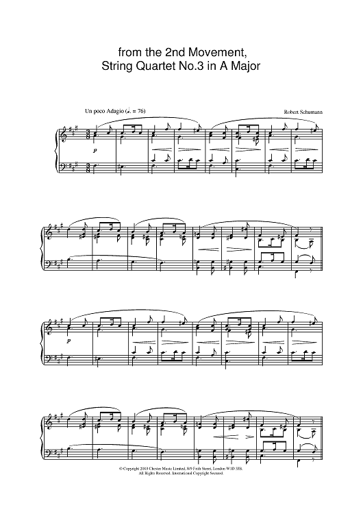 from the 2nd Movement, String Quartet No.3 in A Major