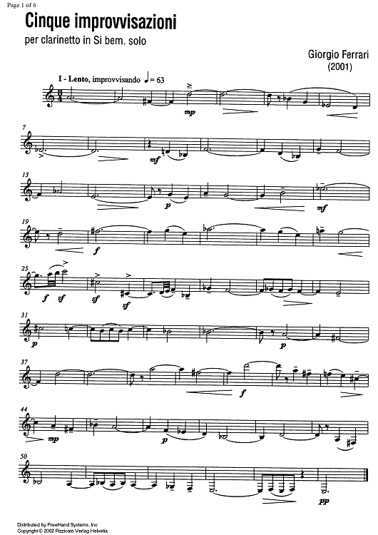 5 improvvisazioni (5 improvisations)