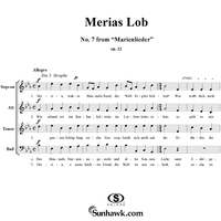 Marias Lob - No. 7 from "Marienlieder", Op. 22