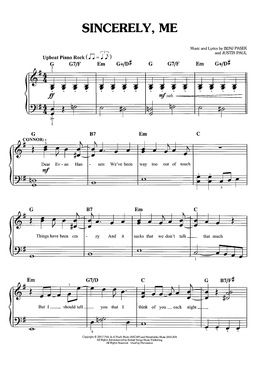 Sincerely, Me from Dear Evan Hansen