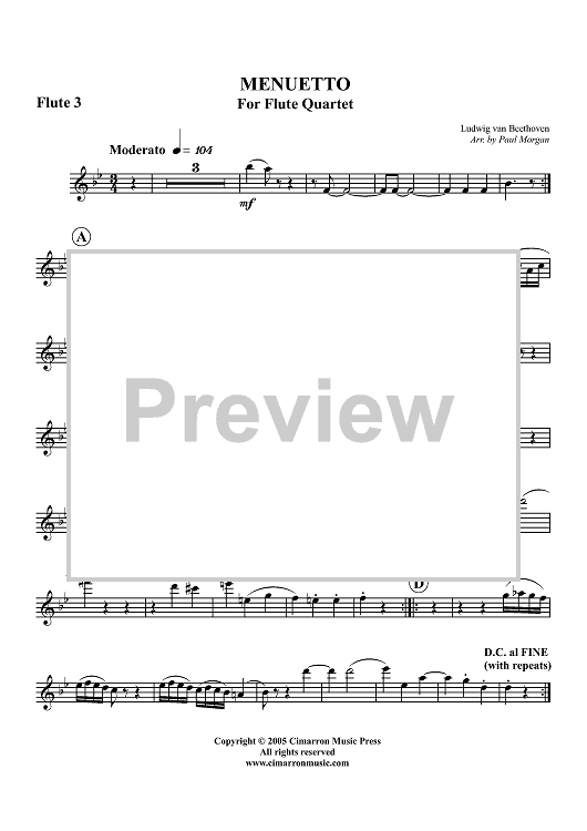 Menuetto - Flute 3