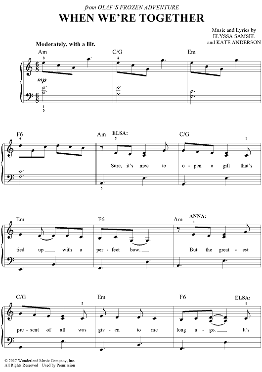 When We're Together - from Olaf's Frozen Adventure