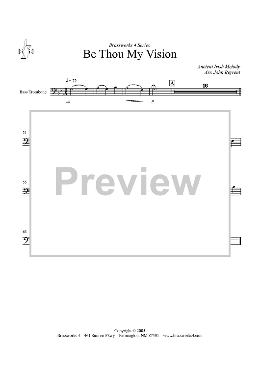 Be Thou My Vision - Bass Trombone