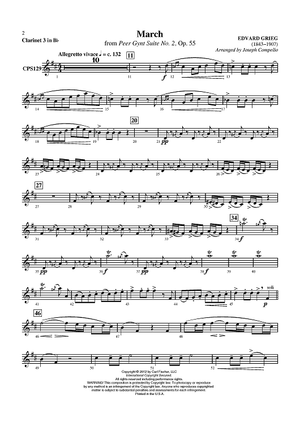 March (from Peer Gynt Suite No. 2) - Clarinet 3 in Bb