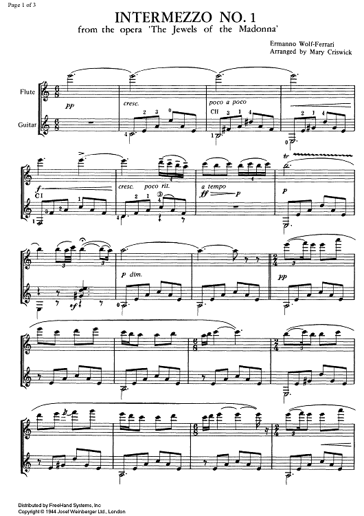 Intermezzo No. 1 from The Jewels of the Madonna