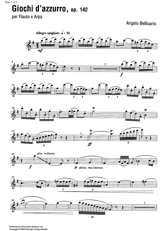Giochi d'azzurro Op.142 - Flute