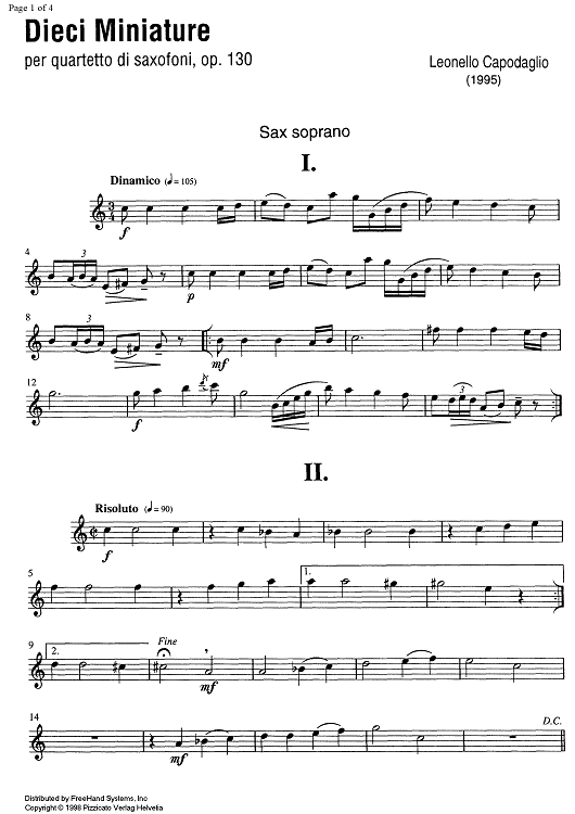 Dieci Miniature Op.130 - B-flat Soprano Saxophone