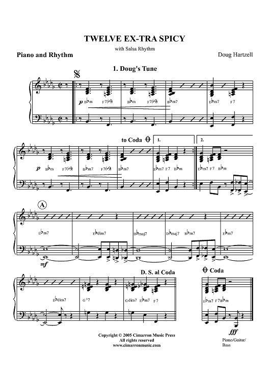 Twelve Ex-tra Spicy - Piano Score