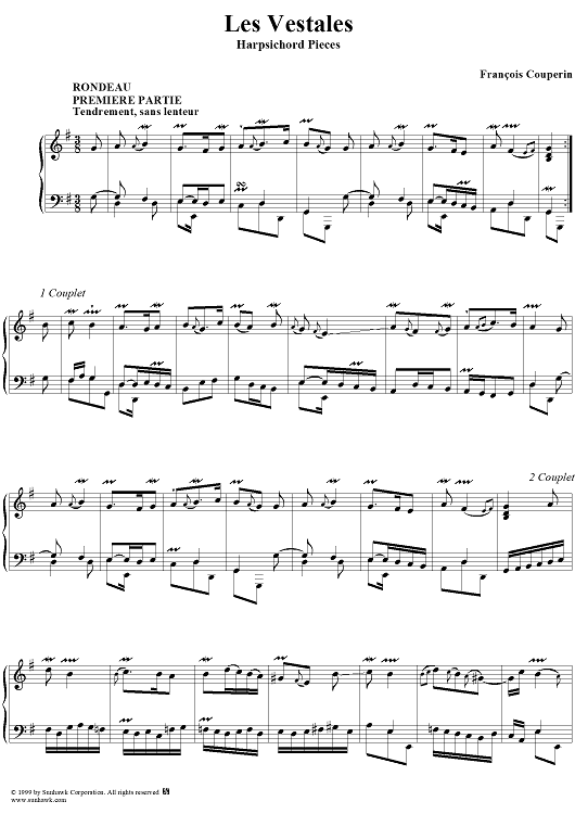Harpsichord Pieces, Book 3, Suite 16, No. 3: Les vestales